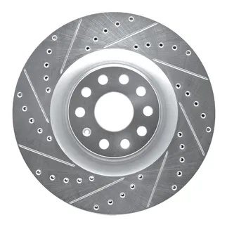 R1 Concepts EDZ-74029L Brake Rotor Drilled and Slotted Silver